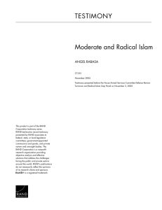 TESTIMONY Moderate and Radical Islam  ANGEL RABASA