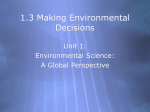 1.3 Making Environmental Decisions