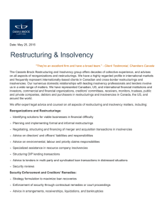 Restructuring &amp; Insolvency