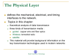 The Physical Layer - Department of Computer Engineering