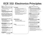 ECE 332: Electronics Principles  Linear Amplifier Operation and Design