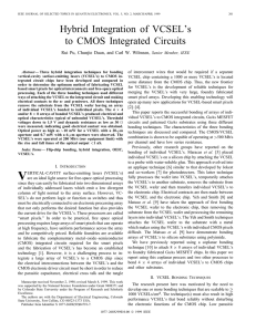 Hybrid Integration of VCSEL’s to CMOS Integrated Circuits