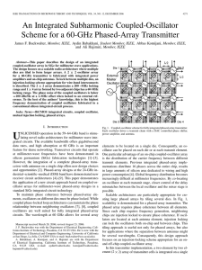 An Integrated Subharmonic Coupled-Oscillator Scheme for a 60-GHz Phased-Array Transmitter