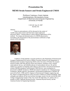 Presentation On MEMS Strain Sensors and Strain Engineered CMOS  Professor