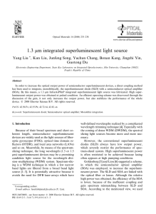 1.3 lm integrated superluminescent light source Yang Liu Guotong Du