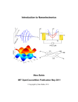 Introduction to Nanoelectronics Marc Baldo MIT OpenCourseWare Publication May 2011