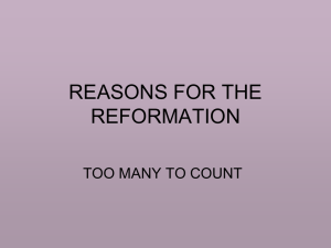 reason for the reformation