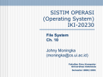 File System Ch. 10 - Fakultas Ilmu Komputer Universitas Indonesia