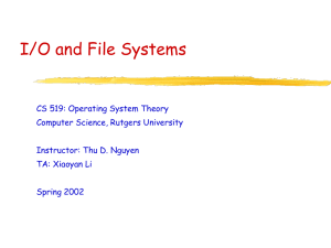 CS 519 -- Operating Systems -