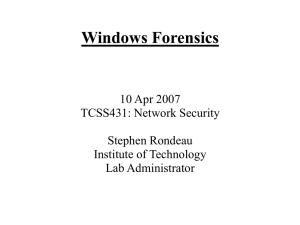 Windows Forensics - University of Washington