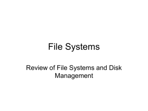 File Systems - Computer Science Department