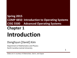 What is an Operating System? - Department of Mathematics and