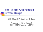 End-To-End Arguments in System Design
