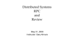 Distributed Systems, RPC, and Recap