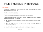 FILE SYSTEMS INTERFACE
