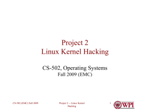 Project 2, Linux Kernel Hacking