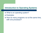 Introduction to operating systems