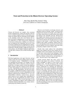 Trust and Protection in the Illinois Browser Operating System Abstract