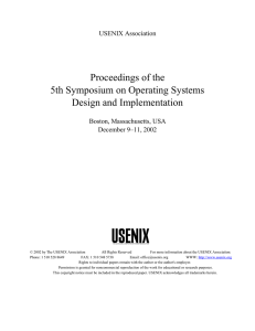 Proceedings of the 5th Symposium on Operating Systems Design and Implementation USENIX Association