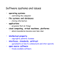 Software systems and issues operating systems file systems and databases applications