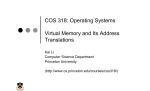 COS 318: Operating Systems Virtual Memory and Its Address Translations Kai Li