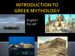 INTRODUCTION TO GREEK MYTHOLOGY