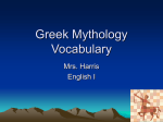 Greek Mythology Vocabulary