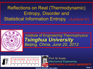Reflections on Real (Thermodynamic) Entropy, Disorder and