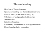 Chapter 6 – Thermochemistry