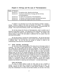 Chapter 6: Entropy and the Laws of Thermodynamics