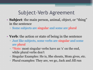 Subject-Verb Agreement