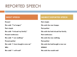 REPORTED SPEECH