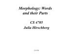 Words and Their Parts