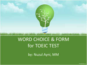 WORD CHOICE & FORM for TOEIC TEST