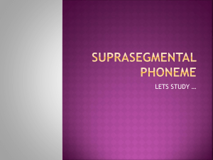 SUPRASEGMENTAL PHONEME