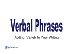 Participle & Gerund Phrases