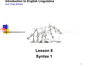 English Morphology – Lecture 1