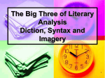 The Big Three of Literary Analysis Diction, Syntax and Imagery