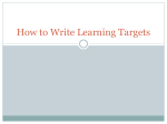 How to Write Learning Targets