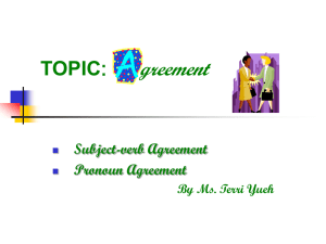 TOPIC: GREEMENT