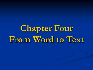 Chapter Four From Word to Text