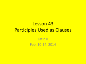 Lesson 43 Participles Used as Clauses