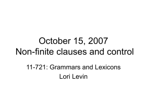 Non-finite clauses and control