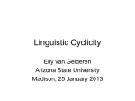 Linguistic Cyclicity - Arizona State University