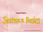 Chapter 1: Sentence Basics