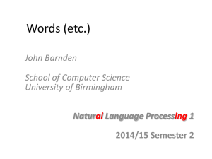 Nature of words - School of Computer Science