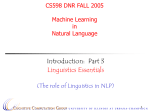 Introduction to Linguistics and its role in Natural Language Processing