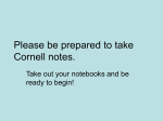 Please be prepared to take Cornell notes.