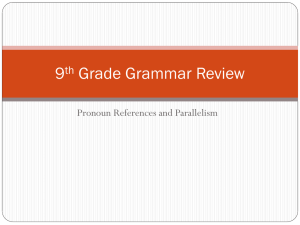 9th Grade Grammar Review - River Dell Regional School District