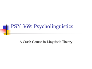 PSY 369: Psycholinguistics - the Department of Psychology at